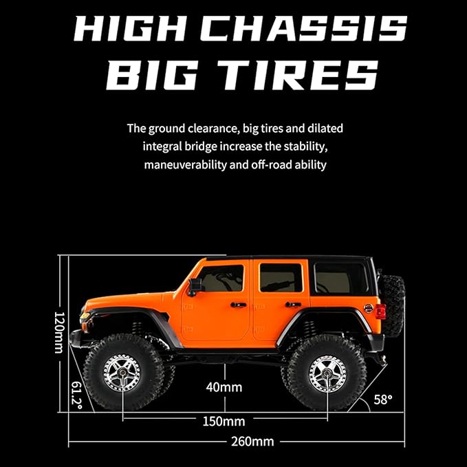 GoolRC RC Crawler 4WD RC Truck D870 RC Rock Crawler 1:18 Scale Remote Control Truck 2.4GHz All Terrains Off Road Climbing Car with LED Lights and 3 Batteries for Adults (Grey)