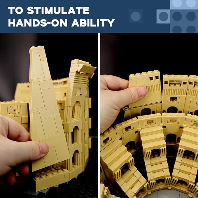 ArtorBricks Architectural The Roman Colosseum Building Large Collection Building Set Model Kit and Gift for Adults(1758Pieces)