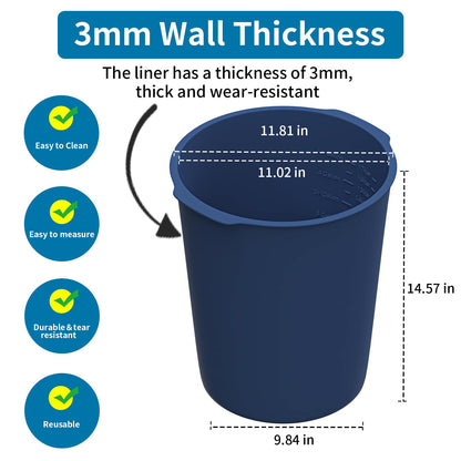 Dxmnoly 5 Gallon Silicone Bucket Liner - Reusable Measuring Mixing Liner for Concrete, Mortar, Grout, Paint - Food Grade Non-Stick with Measurement Marks - Easy to Clean & Durable (Orange)