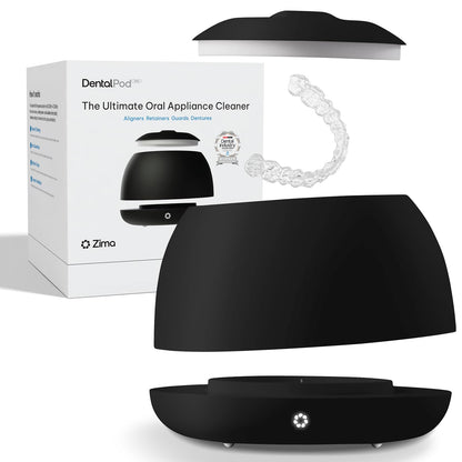 Zima Dental Pod PRO: New Ultrasonic Retainer Cleaner Machine. Market-Leading, Best Aligner Cleaner, Nightguard Cleaner, Mouthguard Cleaner, Denture Cleaner, Ultrasonic Cleaner for Oral Dental Care