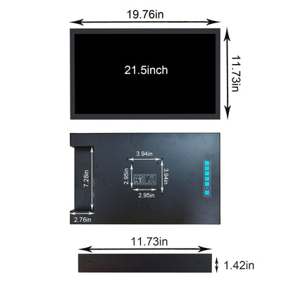 VSDISPLAY 21.5 Inch 1920x1080 IPS LCD Industrial Monitor 1000 Nits High Brightness Supports H/D/DVI/VGA Video Inputs,for Outdoor Display