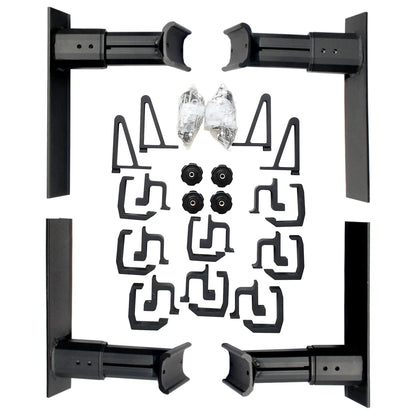 MaxxHaul Universal Aluminum Truck Ladder Lumber Pipe Contractor Rack - 500 lb Capacity 17" Mid Height with Mounting Clamps No-Drill Installation for Pickup Trucks - Crossbar Sold Separately