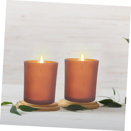 ABOOFAN 3sets Glass Candle Jar Marble Votive Holder Banquet Candlelight Dinner Supply