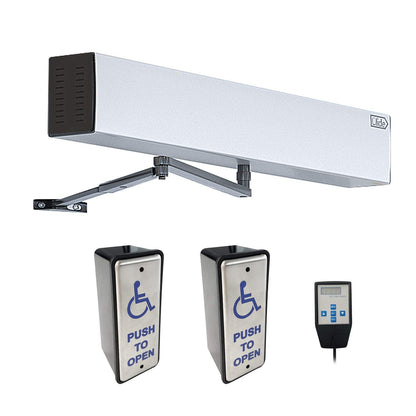 Olideauto Commercial Handicap Door Opener Swing Door for The Disabled with Wired Narrow Rectangle Handicap Push Buttons Olide-515