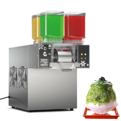 Kolice Commercial Shaved Ice Machine - 264 lbs/Day Snow Cone Maker with 4 Flavor Buckets, Automatic Ice Shaver for Restaurant Food Van Dessert Shop, Stainless Steel 750W