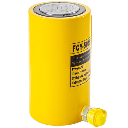 Mophorn 50T 6In Stroke Hydraulic Cylinder Jack Solid Single Acting Hydraulic Ram Cylinder 150mm Hydraulic Lifting Cylinders for Bending, straightening and Pulling on Trucks, Tractors and Heavy equipm