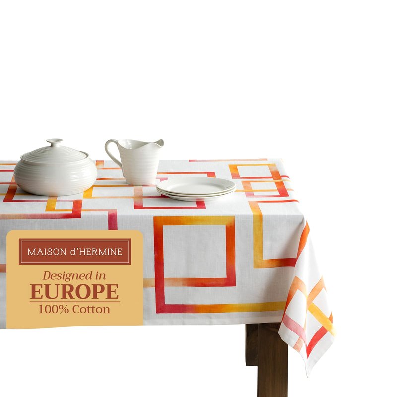 Maison d' Hermine Table Cloth Rectangle Table 100% Cotton 60 x 120 Inches Tablecloth Reusable Decorative for Dining Kitchen Room Farmhouse Home Gifts for Mothers Day Spring Summer - Summer Maze