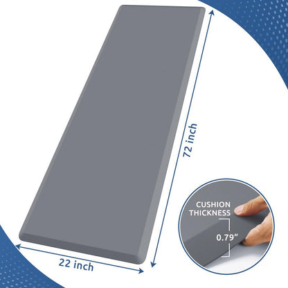 KitchenClouds Kitchen Mat Cushioned Anti Fatigue Rug 22"x72" Water Resistant, Non Slip, Standing and Comfort Desk/Floor Mats for House Sink Office (Grey,0.8inch)