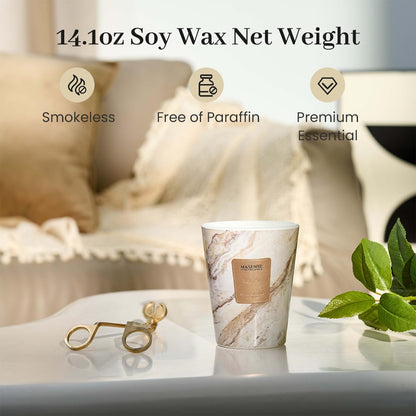 M&SENSE Noir Air Scented Soy Candle, 3 Wick Highly Scented 14.1 Oz 75H, Aromatherapy Christmas Gift for Women and Men