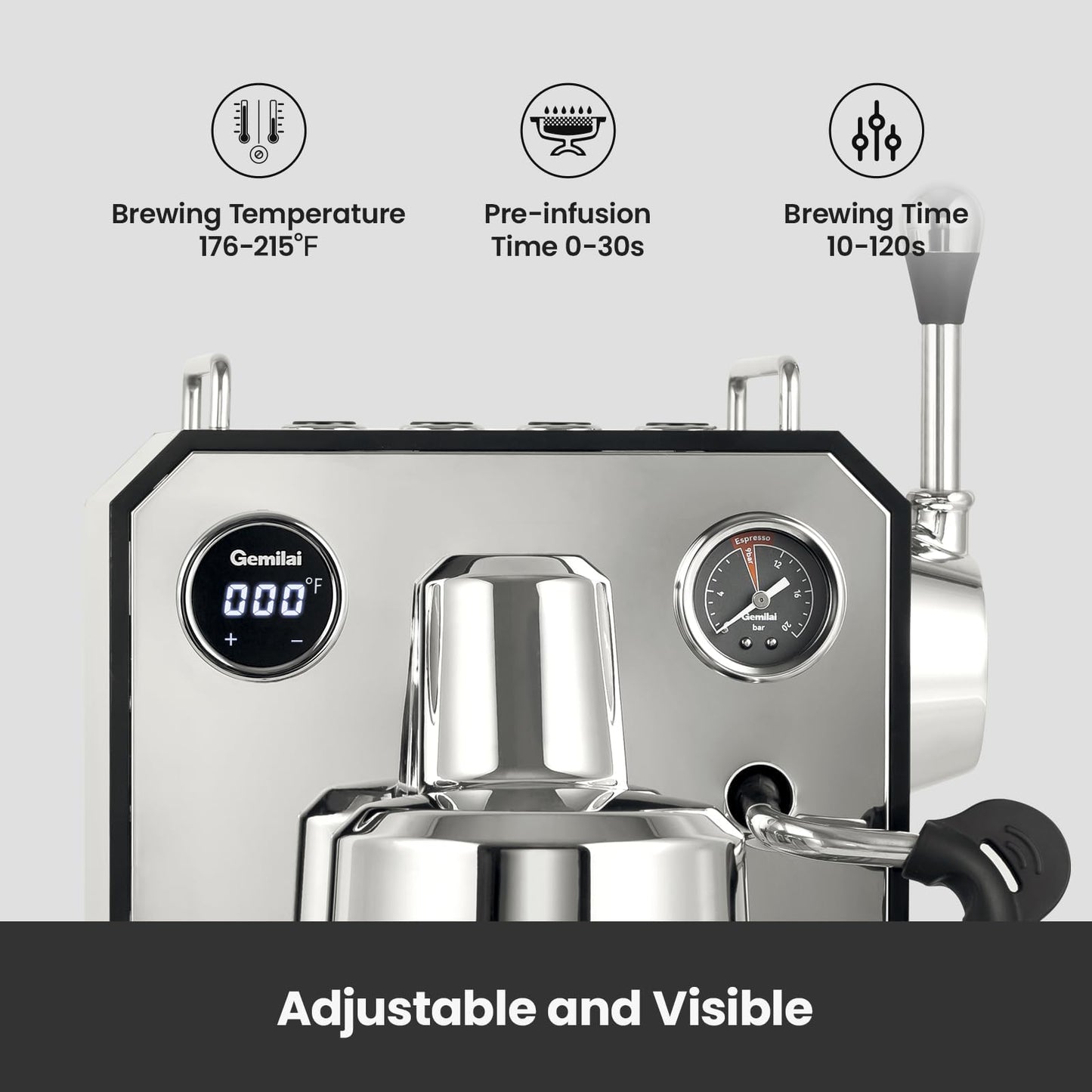 Gemilai G3006 Espresso Machine & Milk Frothing Pitcher Bundle