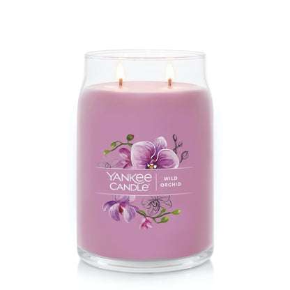 Yankee Candle Wild Orchid Scented Signature 20oz Large Jar 2-Wick Candle Over 60 Hours of Burn Time