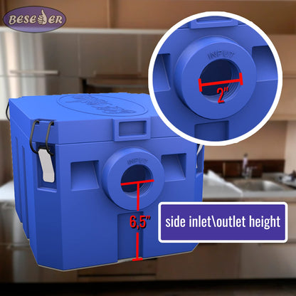 BESEDER Grease Trap plastic Interceptor 5 GPM (10 lb Capacity) Commercial Kitchen