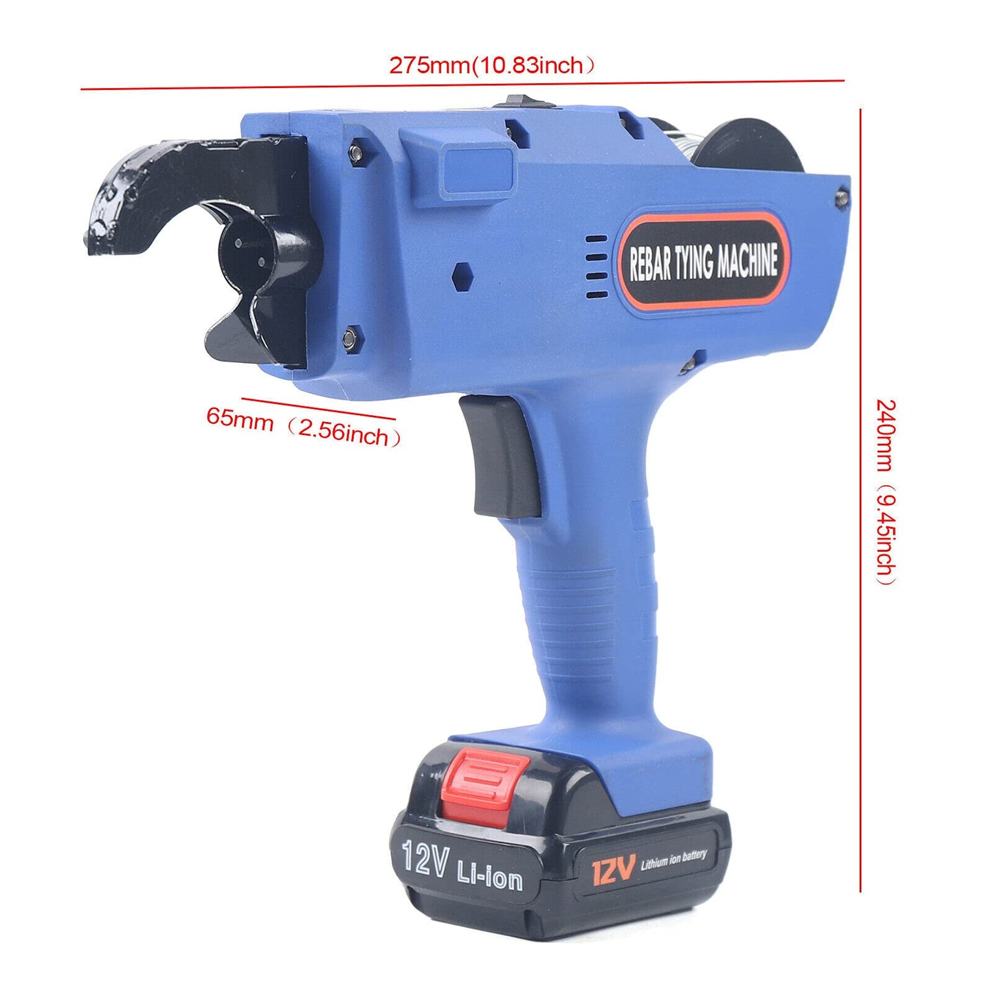 Futchoy 8mm-34mm Tier Tying Machine Automatic Rebar Tier Tying Machine Electric Reinforcing Rebar Tier Gun (Blue)