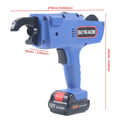 Futchoy 8mm-34mm Tier Tying Machine Automatic Rebar Tier Tying Machine Electric Reinforcing Rebar Tier Gun (Blue)