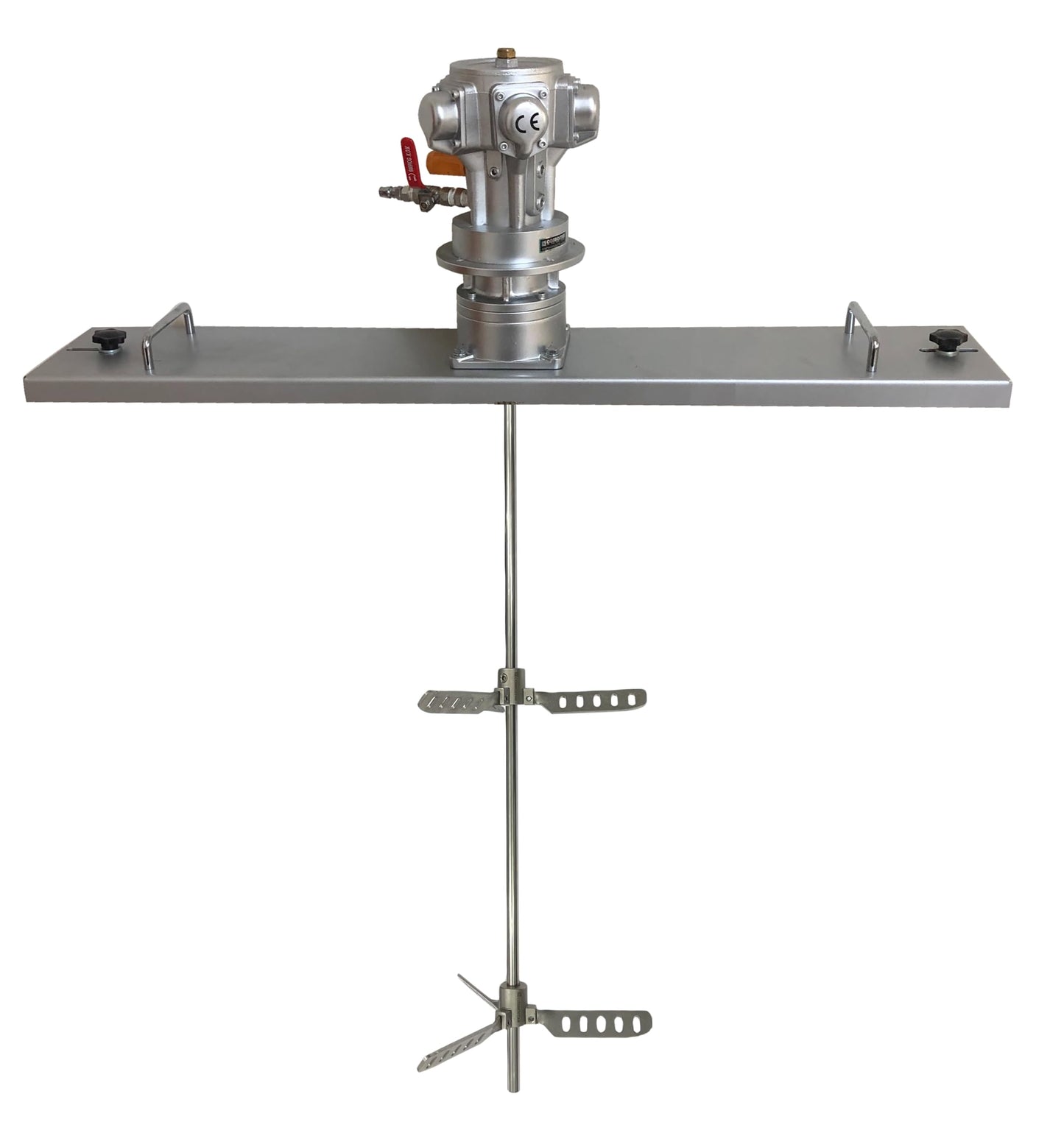 COSMOSTAR M0707 Pneumatic Agitator IBC Mount for IBC Tank, equipped with 3:1 Gear Box, SUS Shaft and Propellers, Paint Stirring Machine, Bracket Air Agitators(M0707-IBC-SUS200-EX12S17-GB3)