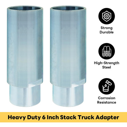 Four 6" Stack Adapters Fit for 2 Post Car Lift with 60mm ID. Mounting Hole, Compatible with Challenger Two Post Automotive Lifts