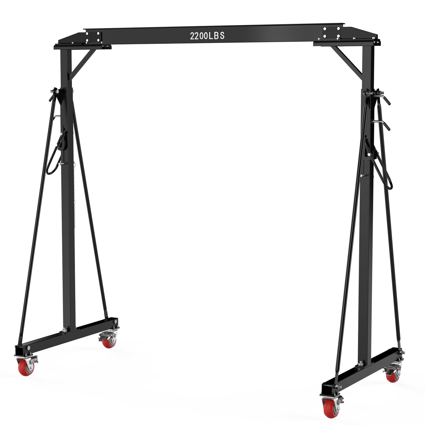 Adjustable Gantry Crane, 1 Ton 2200 LBS Capacity, Portable Gantry Crane Height Adjustable 97" to 141" with 12 Positions, for Factories, Warehouses, Construction, Auto Repair
