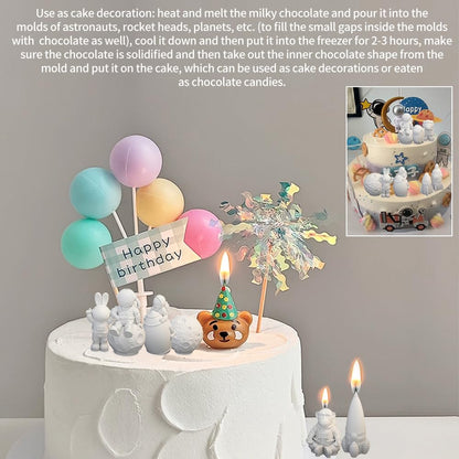Space Planet Resin Molds Silicone，【8-piece Set】 Epoxy Resin Space Astronaut Silicone molds,3D Resin Spaceballs Molds, Small Rocket Silicone Model, Space Rabbit DIY Gift Sets for Teens (【Kit 4】)