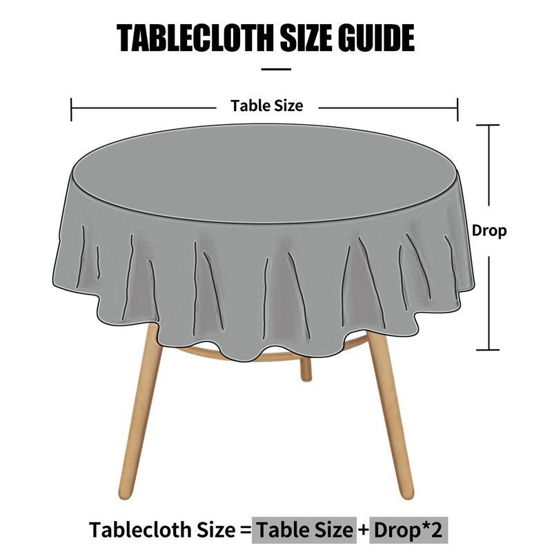 Smiry Round Table Cloth, Waterproof Heavy Duty Vinyl Tablecloths, Wipeable Washable Table Cover for Kitchen and Dining Room (Brown, 70" x 70")