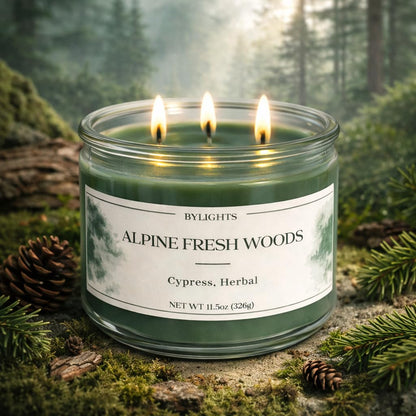 Velvet Apple Ember, Soy Wax Scented Candle, 11.5oz, 3 Wicks (Alpine Fresh Woods)