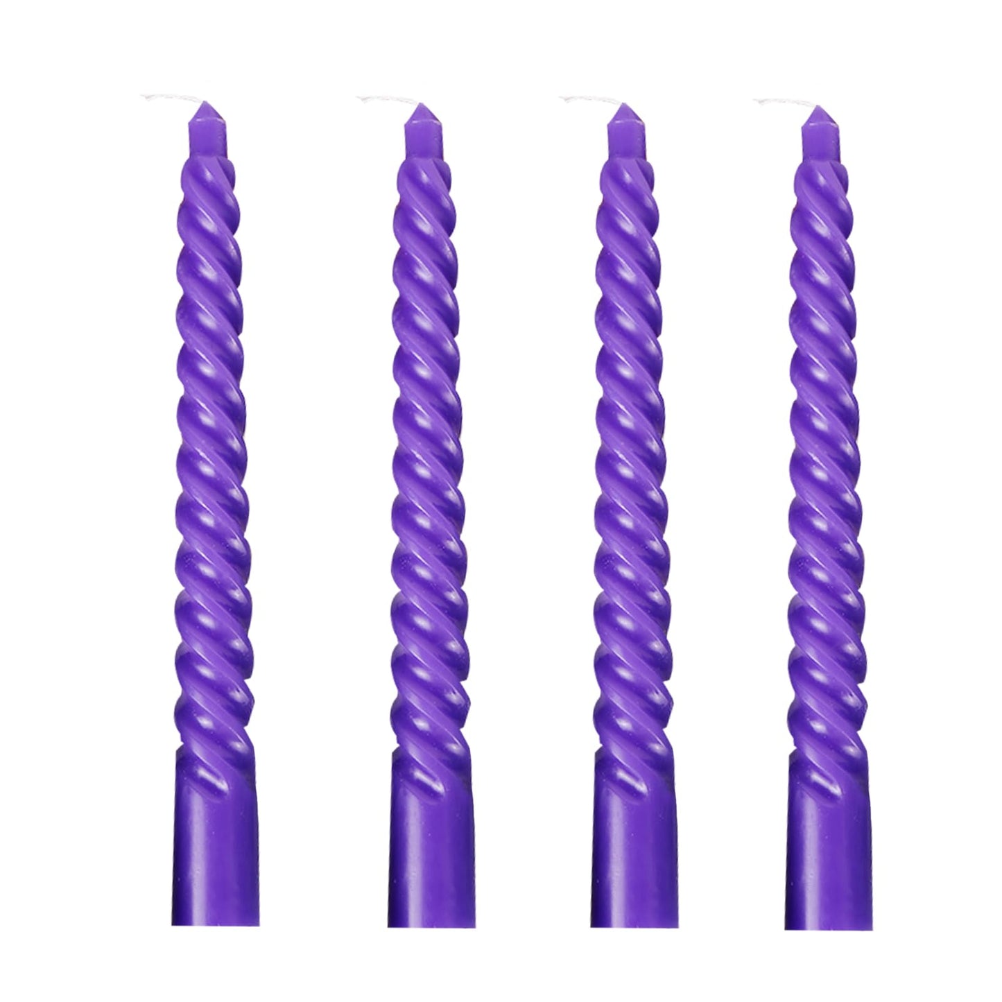 Likejarcand Taper spira purplel Candles,8 inch-Set of 4 Tapered Candles, Tall Candlesticks, Long Candl Sticks, Home Dinner, Party, Wedding, Halloween(4, Purple, 8 inch)