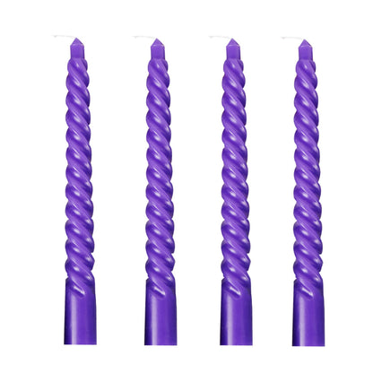 Likejarcand Taper spira purplel Candles,8 inch-Set of 4 Tapered Candles, Tall Candlesticks, Long Candl Sticks, Home Dinner, Party, Wedding, Halloween(4, Purple, 8 inch)