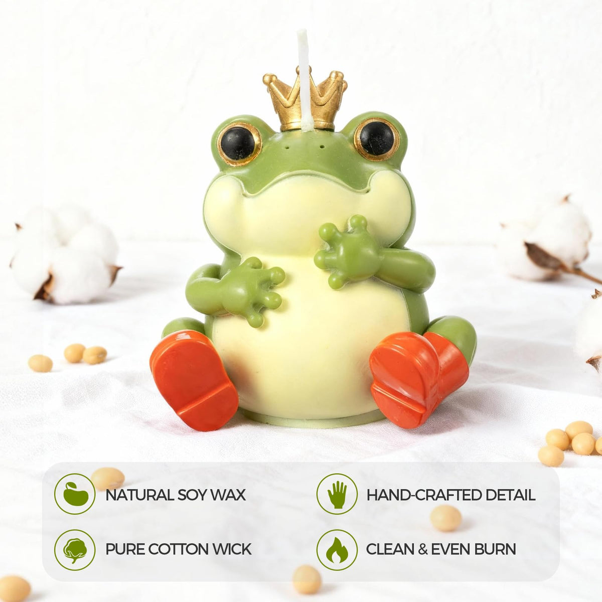 CabyGift Frog Candle Mom Dad Gifts Home Decoration, Forest Meadow Scented Soy Candles, Funny Animal Shaped Candle for Shelf and Desk Decoration, Cute Frog Gift for Frog Lovers