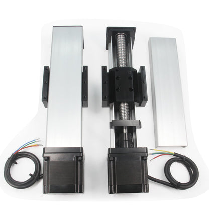 Zeberoxyz Fully Enclosed Linear Rail Guide Ballscrew SFU1605 with Square Linear Rails with NEMA23 Stepper Motor, 100mm Effective Stroke Length for CNC Router Parts (Size:100mm)