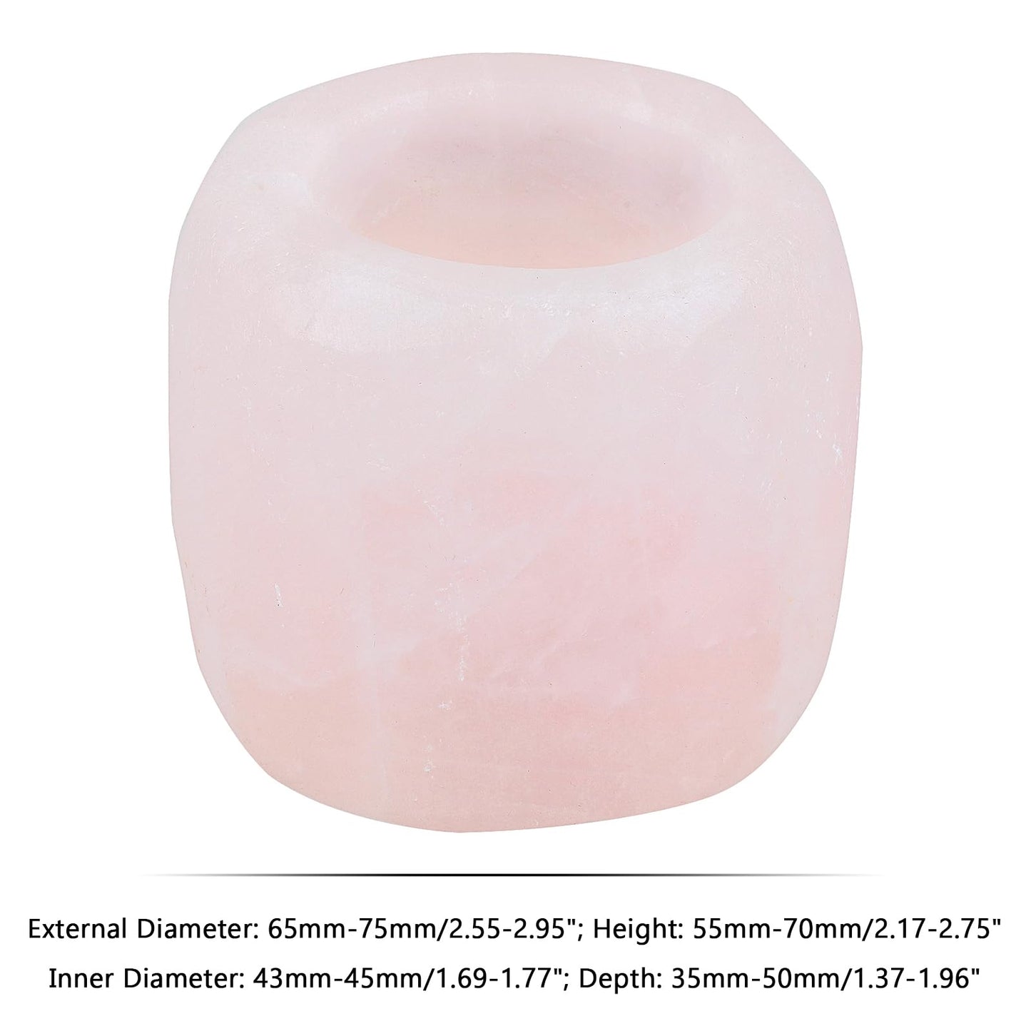 mookaitedecor Natural Rose Quartz Crystal Tea Light Candle Holder/Air Plant Holder Home Decor