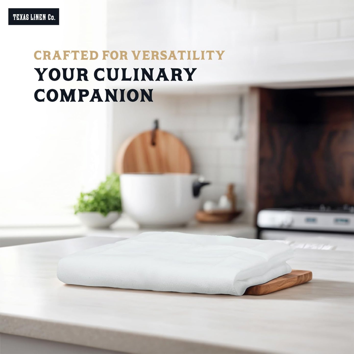 TEXAS LINEN CO. Flour Sack Towels [28" x 28", 12 Pack] Highly Absorbent 100% Cotton White Kitchen Tea Towels for Cleaning & Drying, Bread Proofing, Crafting, Embroidery, Quick Dry Dish Towel Set