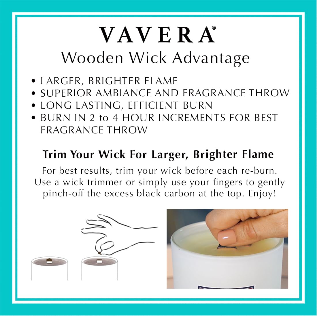 VAVERA Green Tea + Lemongrass Wood Wick Candles that Crackle, 11oz Matte White w/lid, an Amazing Spa Like Fragrance. Crossover Scent for Her or Him! Soy, Vegan, Non Toxic. Hand-Crafted in USA.