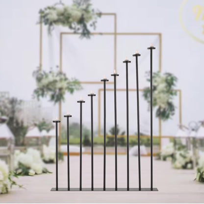 Tall Floor Candle Holders for 9 Arm Candlesticks, Metal Iron Black Candelabra for Wedding Centerpiece Candle Stick Holders for Pillar Tealight Candles on Party Reception Christmas Home Decoration