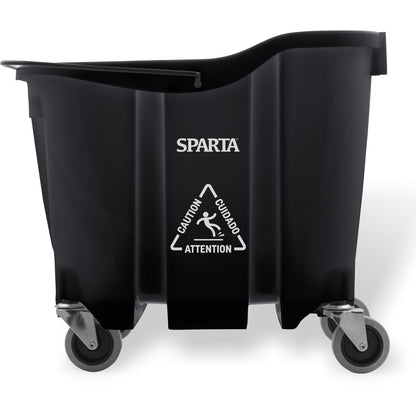 SPARTA 7690403 Omnifit Plastic Mop Bucket For Cleaning, 35 Quarts, Black