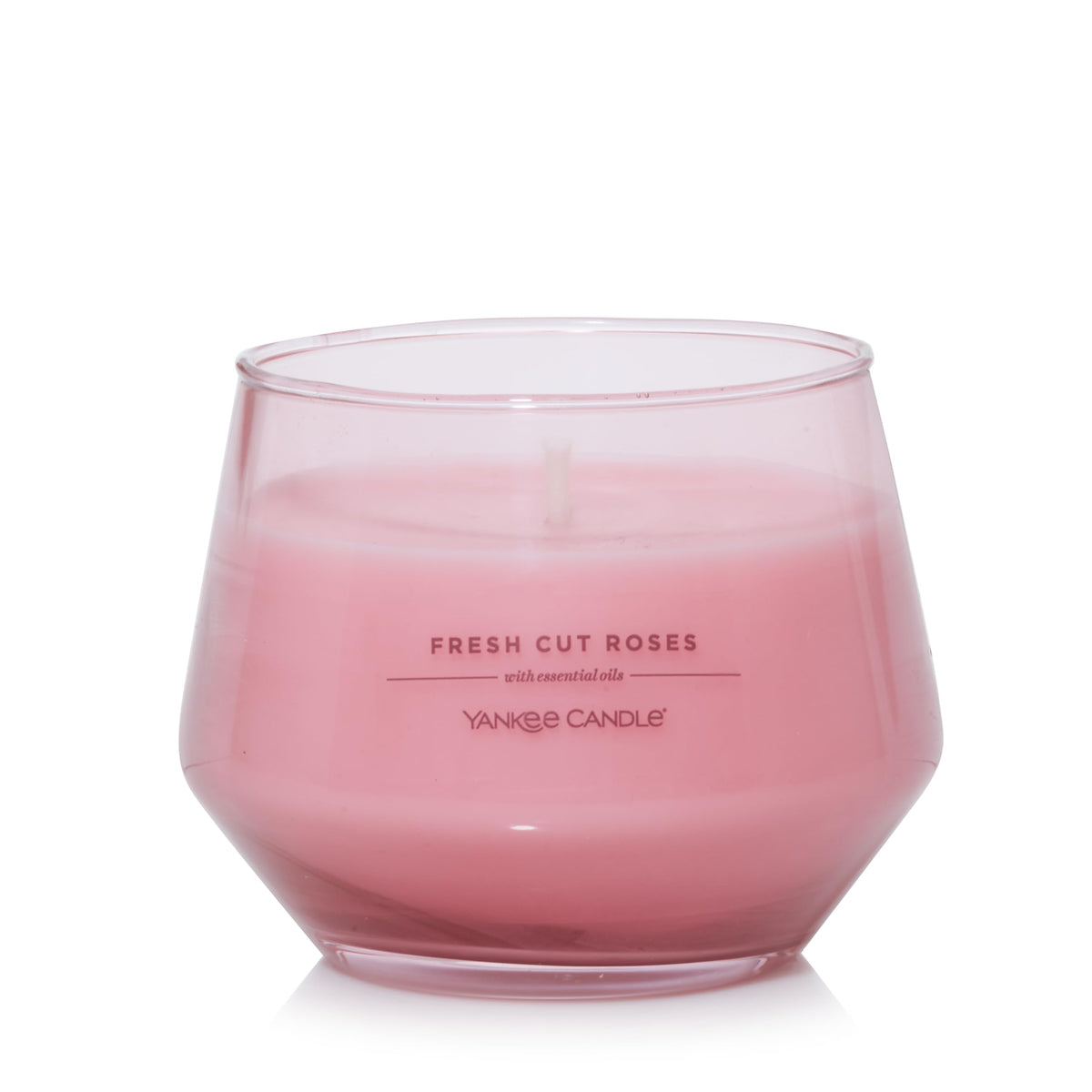 Yankee Candle Studio Medium Candle - Fresh Cut Roses, Pink, 10 oz: Long-Lasting, Essential-Oil Scented Soy Wax Blend | 40-65 Hours of Burning Time, Home Decor (Pack of 2)