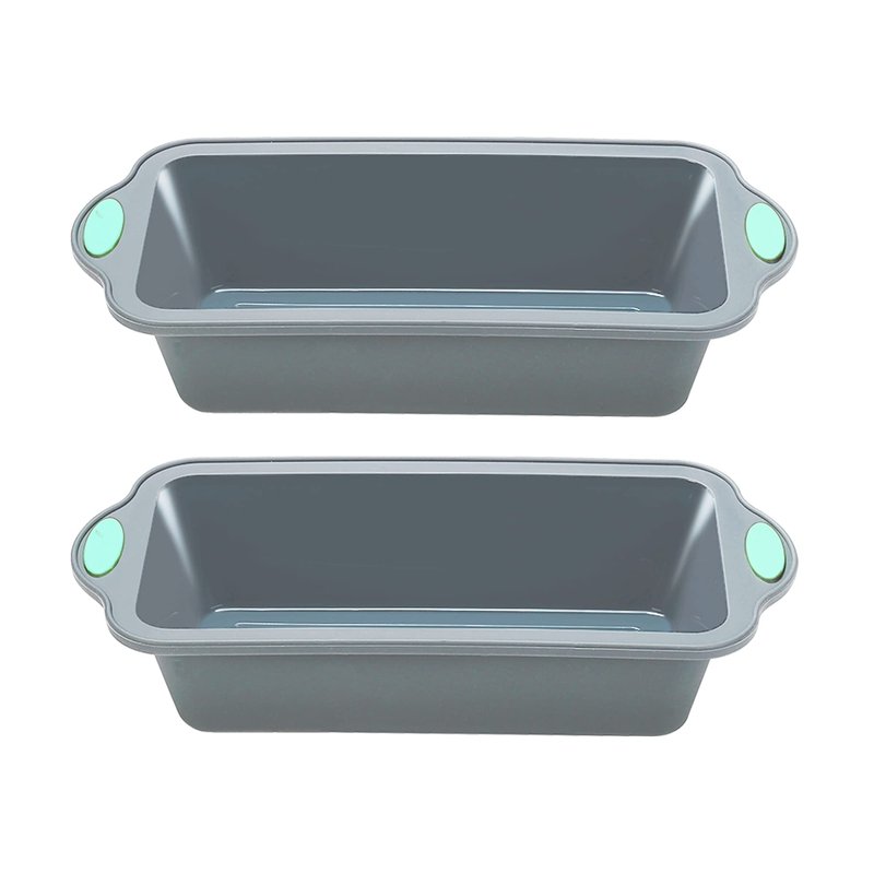 To encounter 9 Inch Silicone Bread and Loaf Pan, 2 Pack Food Grade Nonstick Silicone Molds for Baking Banana Bread, Meat Loaf, Pound Cake, with Metal Reinforced Frame More Strength