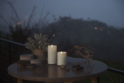 Luminara Realistic Artificial Moving Flame Outdoor Pillar Candle - Moving Flame LED Battery Operated Lights for Outside Christmas, Thanksgiving - Remote Ready - Remote Sold Separately - 3.25" x 5"
