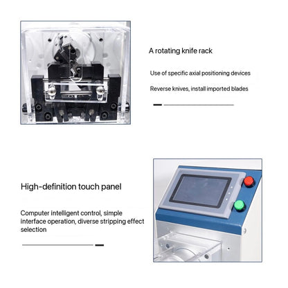 Coaxial Cable Wire Stripper Machine, Automatic Electric Wire Stripper Machine, RF Antenna Stripper, LCD Touch Screen