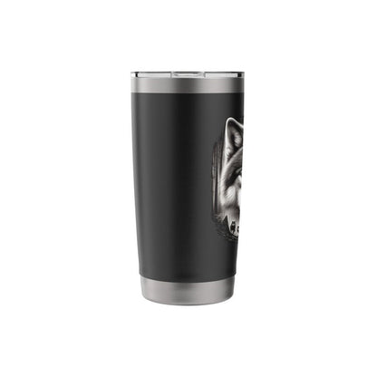Native American Indian and Wolf Feathers Chief Art Stainless Steel Insulated Tumbler