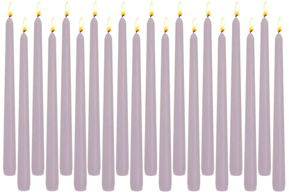 20-Pack Light Purple Taper Candles Unscented, 10 Inch Tall Dinner Table Candlestick for Wedding Centerpieces, Bulk Tapered Candles Smokeless Dripless, Lavender Decorative Candle for Home Decor