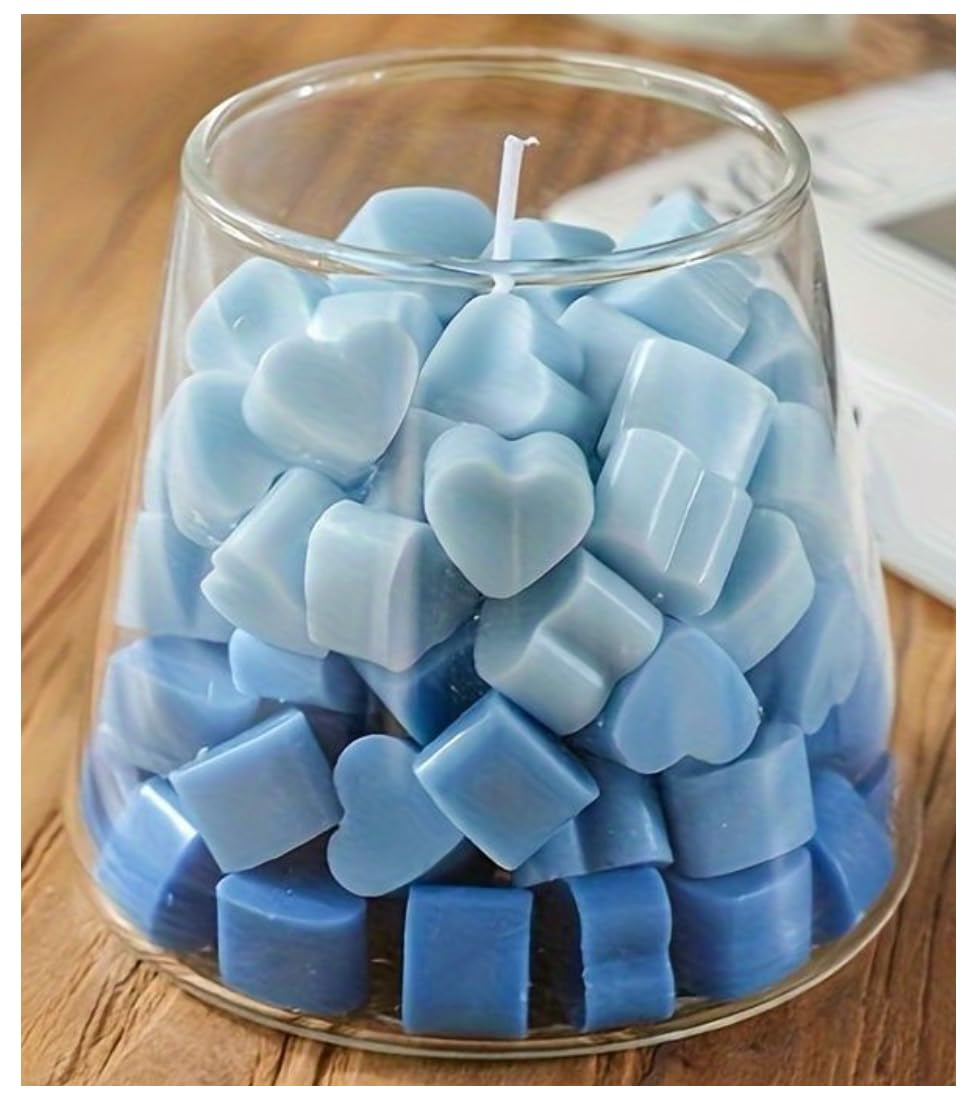 ISOLAY Aesthetic Scented Candle,Handmade Soy Wax Aroma in Glass Decorative Candle for Valentine's Day Wedding Gift (Blue)