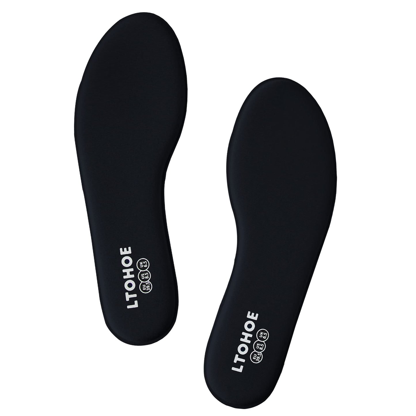 Memory Foam Insoles for Women, Replacement Shoe Inserts for Work Boot, Running Shoes, Hiking Shoes, Sneaker, Cushion Shoe Insoles Shock Absorbing for Foot Pain Relief, Comfort Inner Soles Black US 8