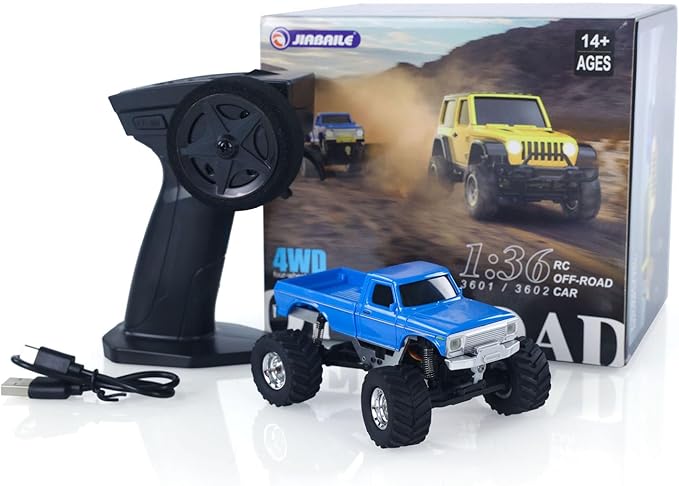 US in Stock JABAILE 3602 1/36 4WD 2.4G Radio Controlled Off Road Vehicles Mini Crawler Car Lipo Battery Lights RTR RC Toys Model Gift Hobby Model for Ages 14+