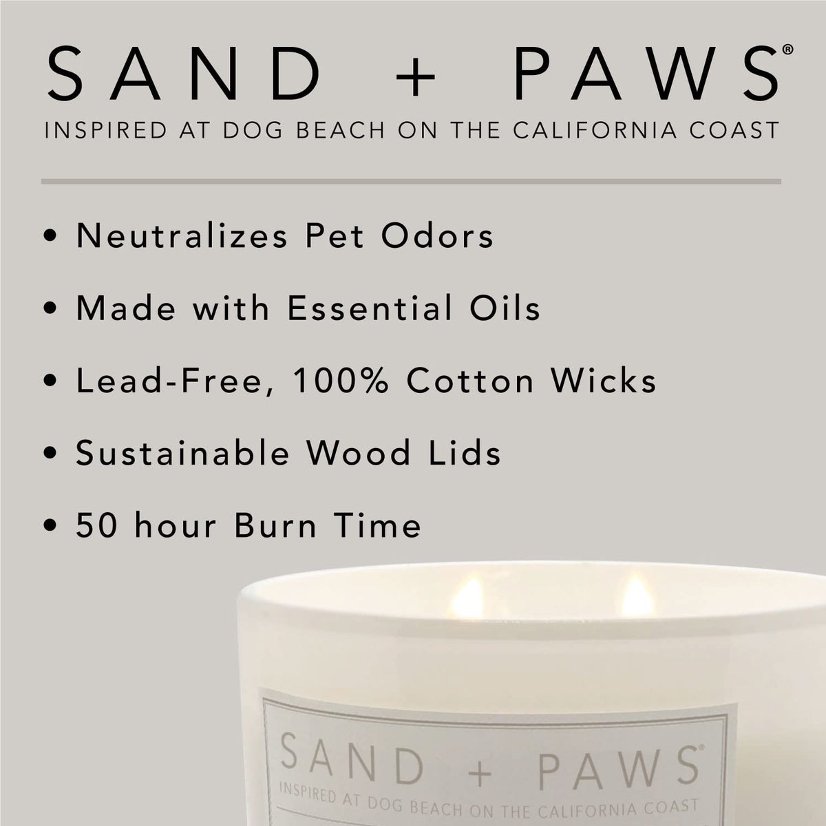 Sand + Paws Scented Candle - Apple Spice - Additional Scents and Sizes –Luxurious Air Freshening Jar Candles Neutralize pet Odors and Enhance Home décor – 100% Cotton Lead-Free Wicks - 21 oz