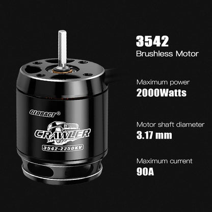 GLOBACT AM32 80A Crawler ESC and 3542 Brushless Motor Kit for 1/8 1/10 RC Crawler Car Axial SCX10 TRX-4 TRX-6 (2250KV 3542)