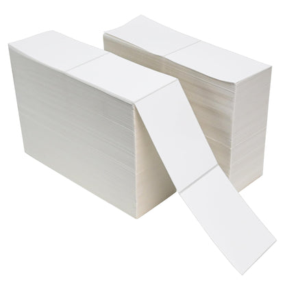 L LIKED 8000 Thermal Shipping Labels 4”x 6”in Fanfold, Permanent Adhesive, Perforated Line Labels Compatible with Direct Thermal Printings (2 Stacks, 4000 Labels/Stack)