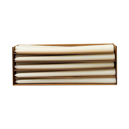 Taper Candles 10 Inch 20 Pack Ivory – CW Studio Unscented Dripless Smokeless Candlesticks, 7-8 Hour Clean Burn – Elegant Dinner Table Centerpiece for Wedding, Holiday Decor & Romantic Dinners
