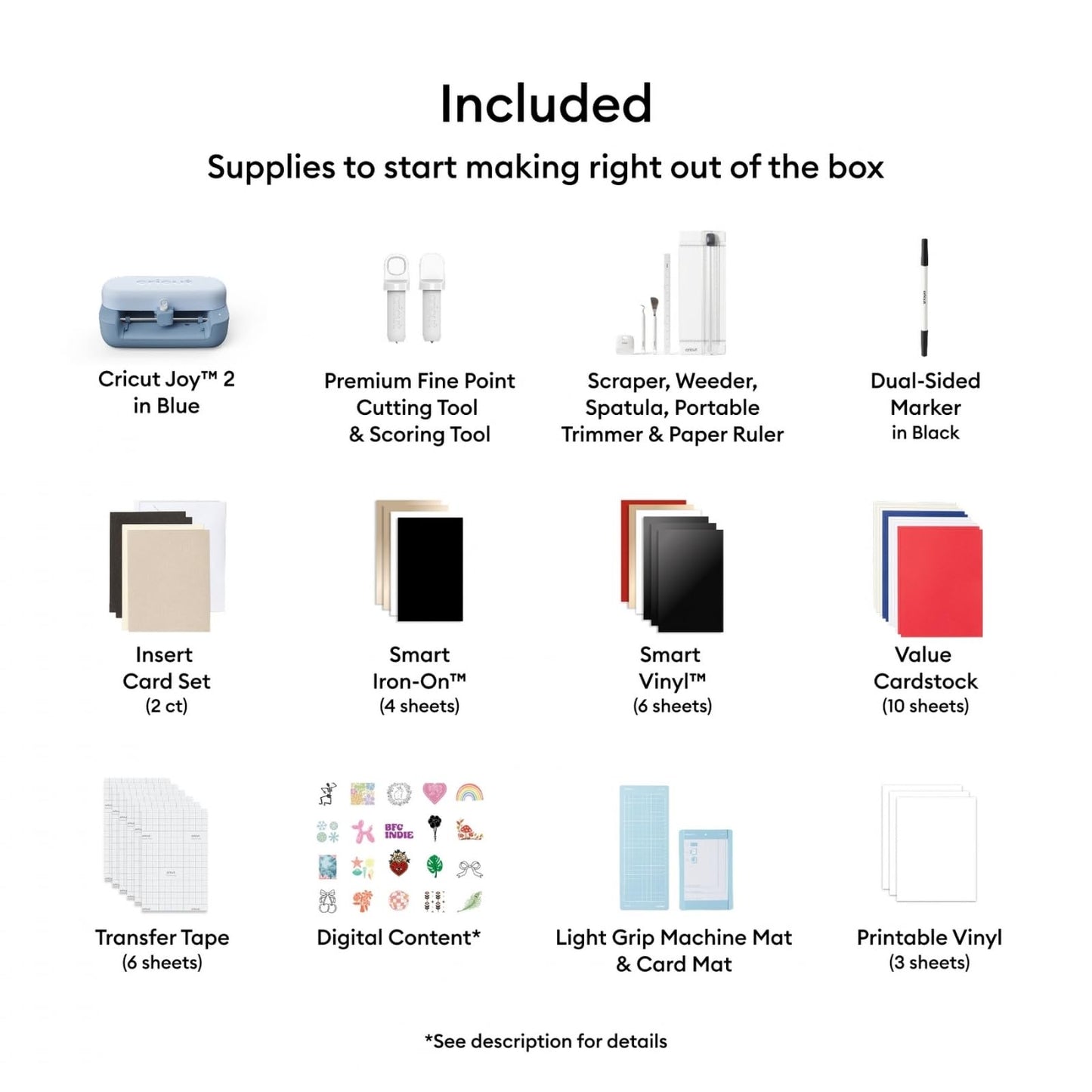 Cricut Joy 2 Rainbow Essential Bundle – Compact Smart Cutting Machine with Smart Vinyl, Smart Iron-On, Cardstock, Insert Cards & Printable Vinyl – Create Up to 75 Projects