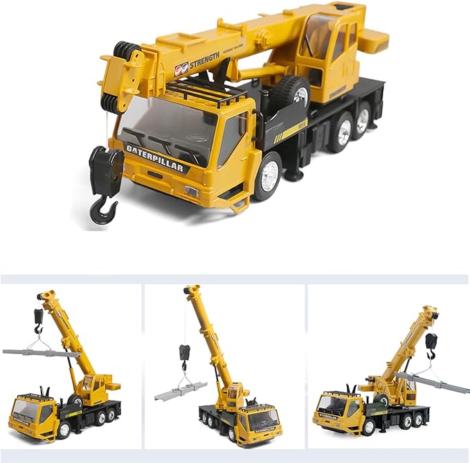 RC Crane Construction Tractor Remote Control Large Crane Truck wiht Light and Sound Rechargeable Electronics Hobby Toys for Kids Boys Child (Yellow)