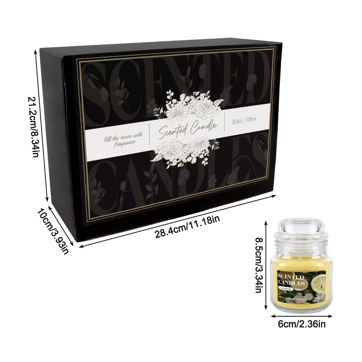 CLTNIKET 12-Pack 3.5oz Scented Candles Gift Set - Natural Soy Wax, Cotton Wick Aromatherapy Candles, Six Different Fragrances for Home Decor & Perfect Summer Gifts.