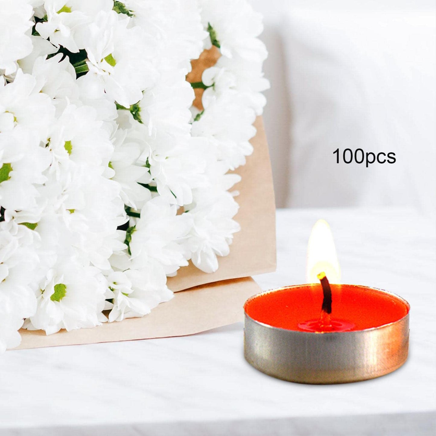 Gcljlmy 100x Smokeless Round Candles 1H Long Burning Tea Light Tibetan Buddhist Church Tealight Ghee Butter Lamp Candles for Wedding Meditation Rituals Altars (Red)
